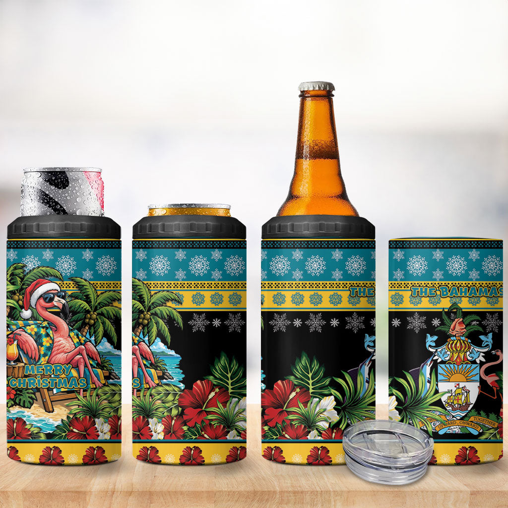Afro-Bahamian Christmas 4 in 1 Can Cooler Tumbler This Flamingo Needs A Beach Retreat