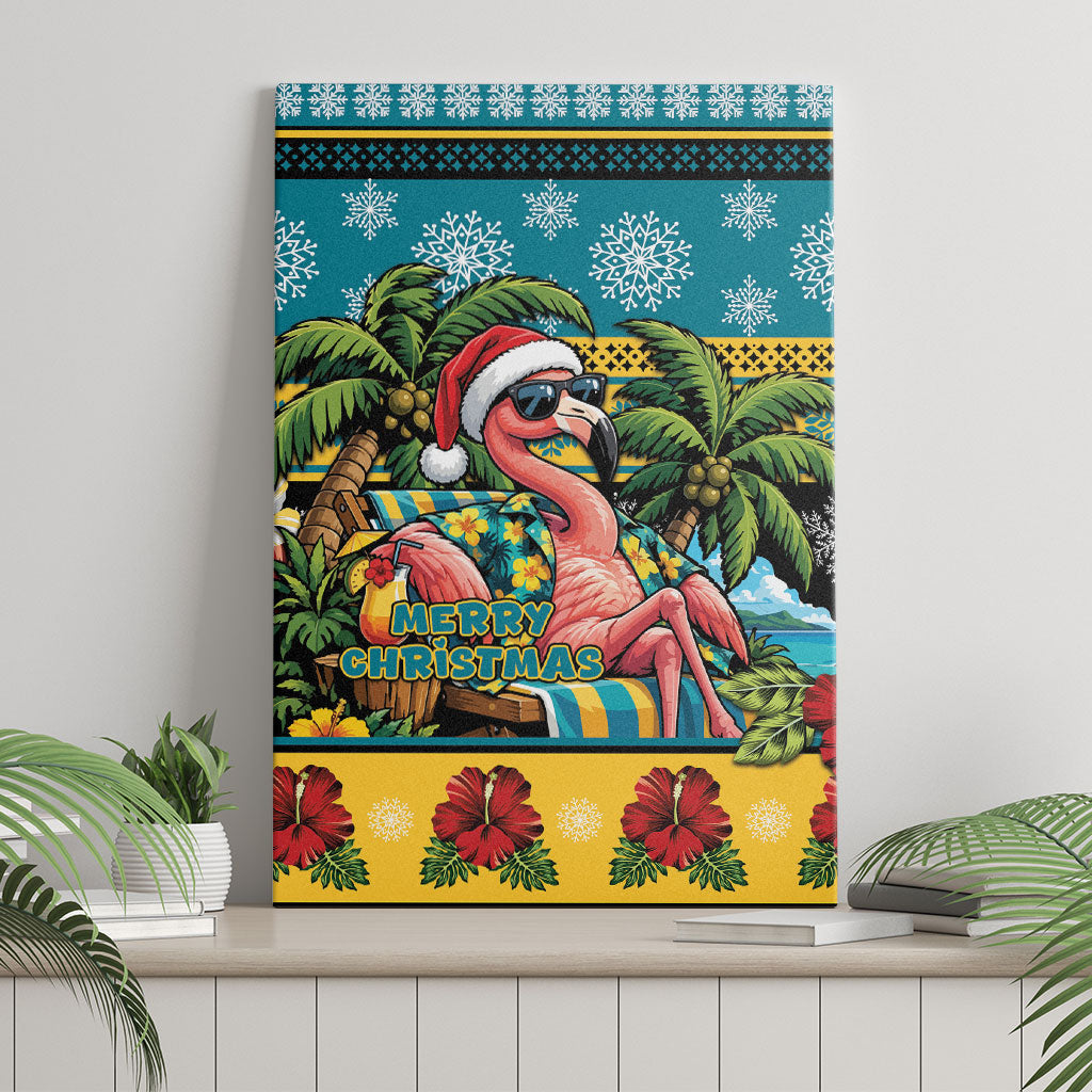 Afro-Bahamian Christmas Canvas Wall Art This Flamingo Needs A Beach Retreat