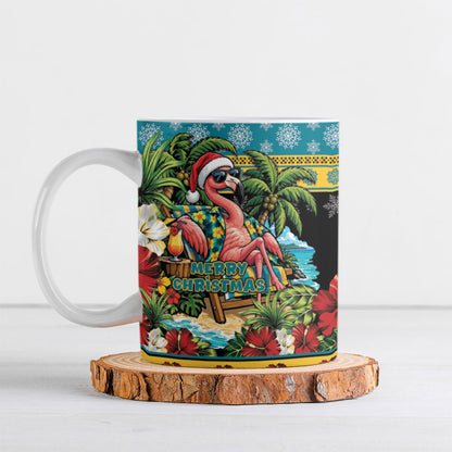 Afro-Bahamian Christmas Ceramic Mug This Flamingo Needs A Beach Retreat