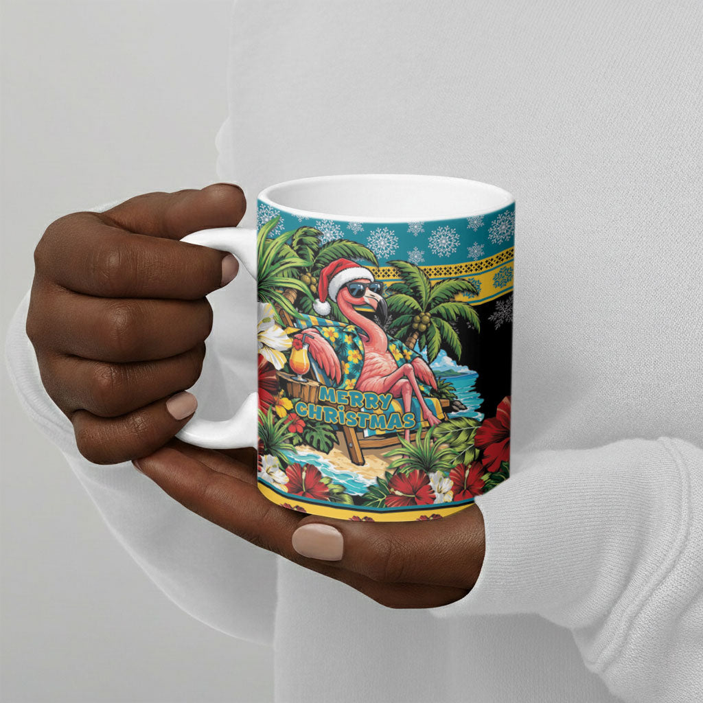 Afro-Bahamian Christmas Ceramic Mug This Flamingo Needs A Beach Retreat