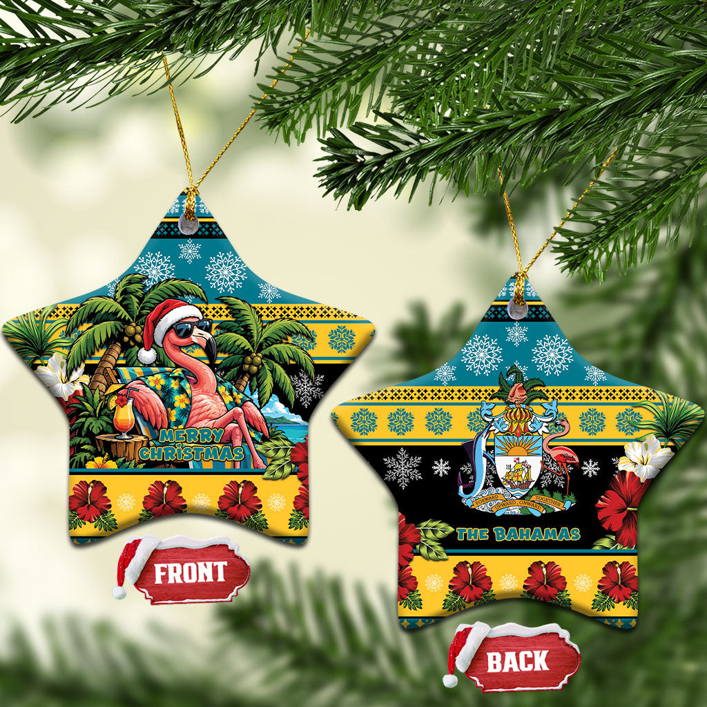 Afro-Bahamian Christmas Ceramic Ornament This Flamingo Needs A Beach Retreat