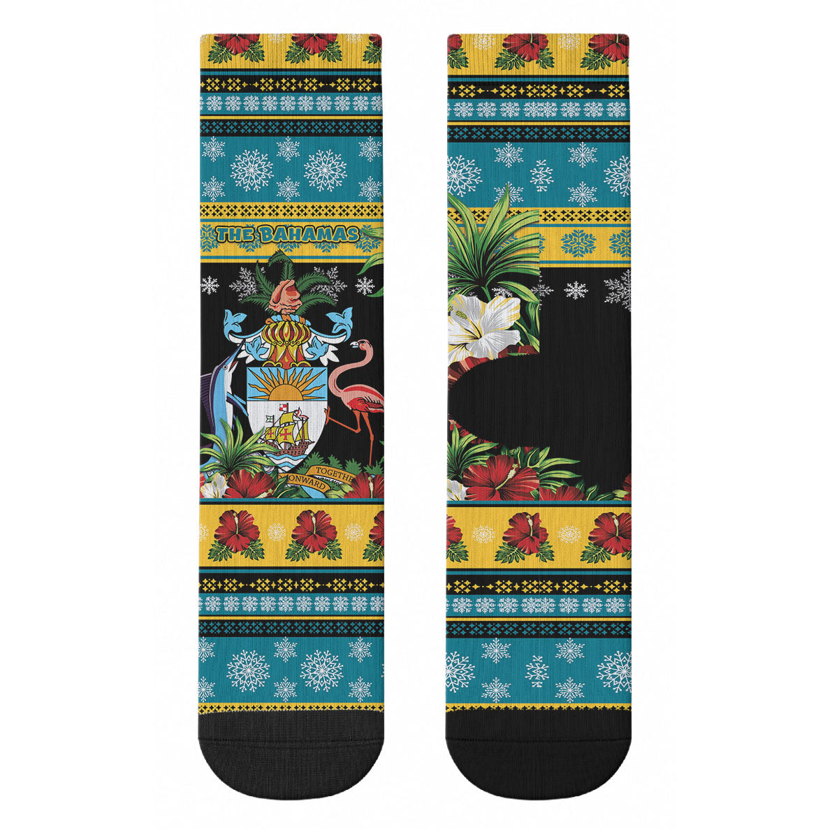 Afro-Bahamian Christmas Crew Socks This Flamingo Needs A Beach Retreat
