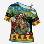 Afro-Bahamian Christmas Cross Shoulder Shirt This Flamingo Needs A Beach Retreat