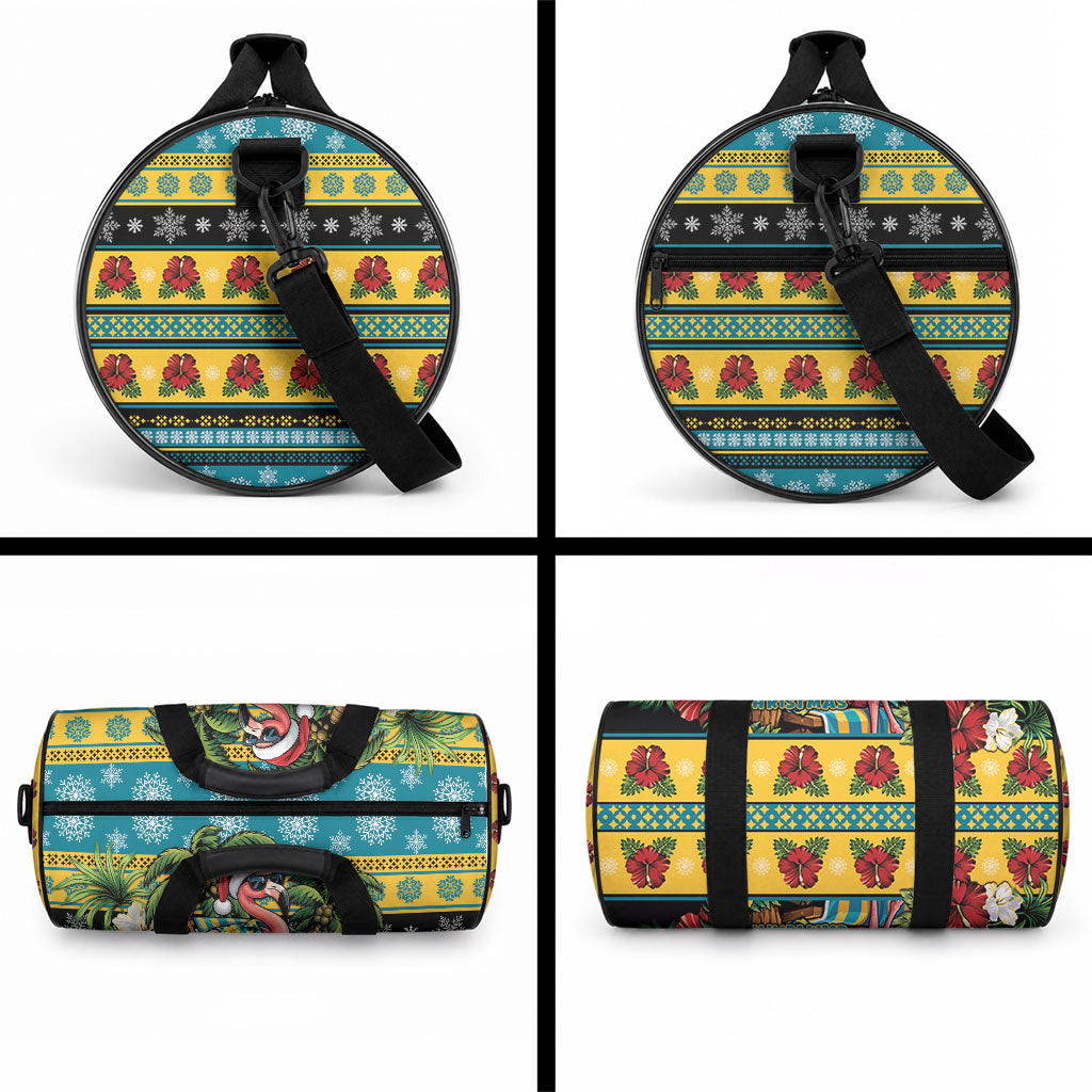Afro-Bahamian Christmas Duffle Bag This Flamingo Needs A Beach Retreat