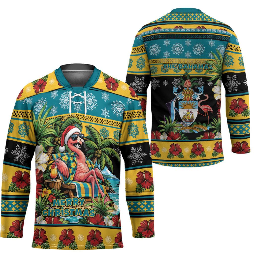 Afro-Bahamian Christmas Hockey Jersey This Flamingo Needs A Beach Retreat