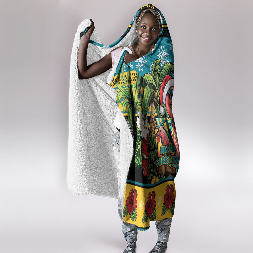 Afro-Bahamian Christmas Hooded Blanket This Flamingo Needs A Beach Retreat