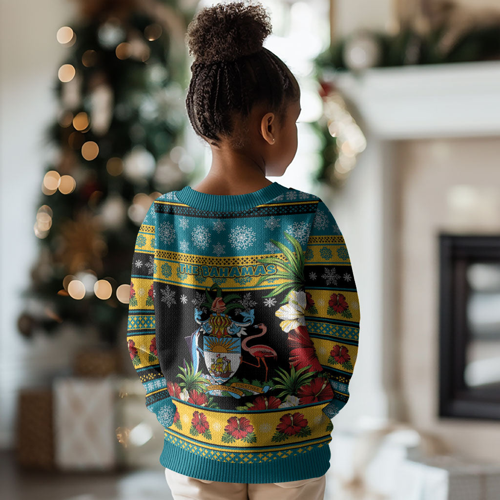 Afro-Bahamian Christmas Kid Ugly Christmas Sweater This Flamingo Needs A Beach Retreat