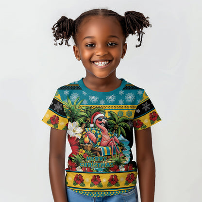 Afro-Bahamian Christmas Kid T shirt This Flamingo Needs A Beach Retreat