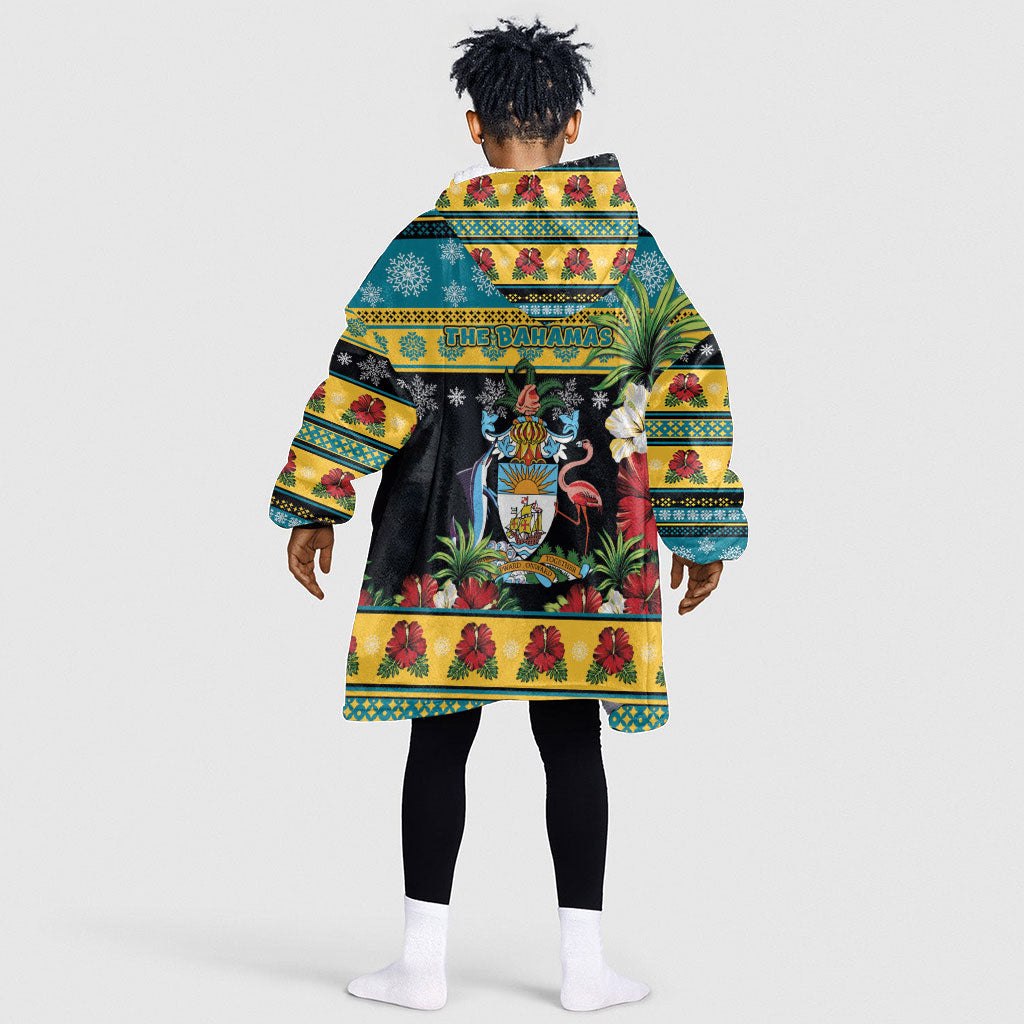Afro-Bahamian Christmas Kid Wearable Blanket Hoodie This Flamingo Needs A Beach Retreat