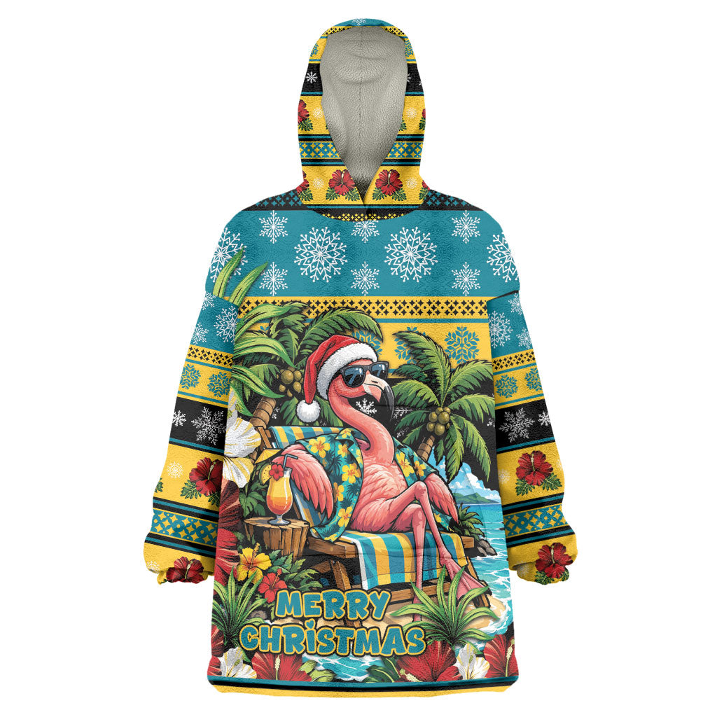 Afro-Bahamian Christmas Kid Wearable Blanket Hoodie This Flamingo Needs A Beach Retreat