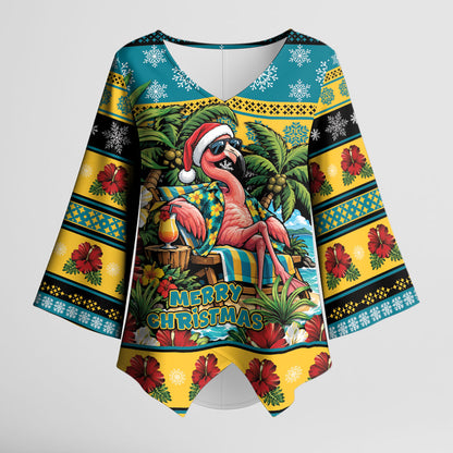 Afro-Bahamian Christmas Kimono Sleeve Blouse This Flamingo Needs A Beach Retreat