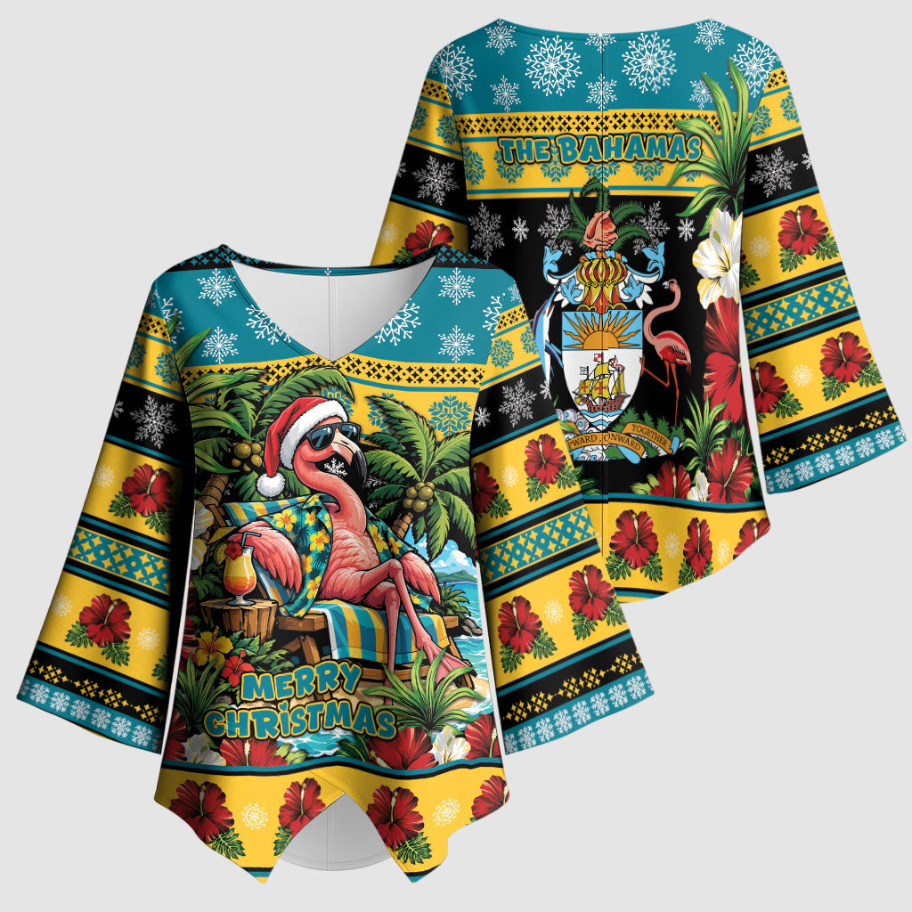Afro-Bahamian Christmas Kimono Sleeve Blouse This Flamingo Needs A Beach Retreat