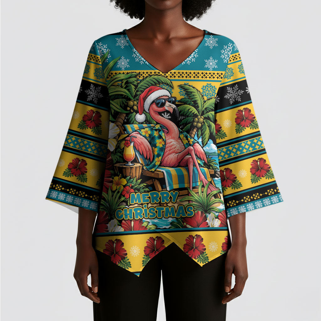 Afro-Bahamian Christmas Kimono Sleeve Blouse This Flamingo Needs A Beach Retreat