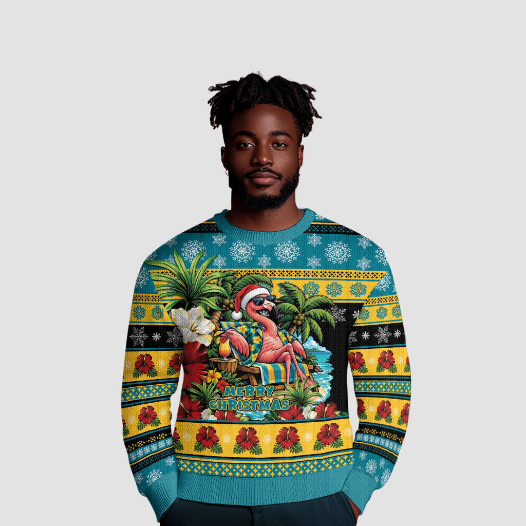 Afro-Bahamian Christmas Ugly Christmas Sweater This Flamingo Needs A Beach Retreat