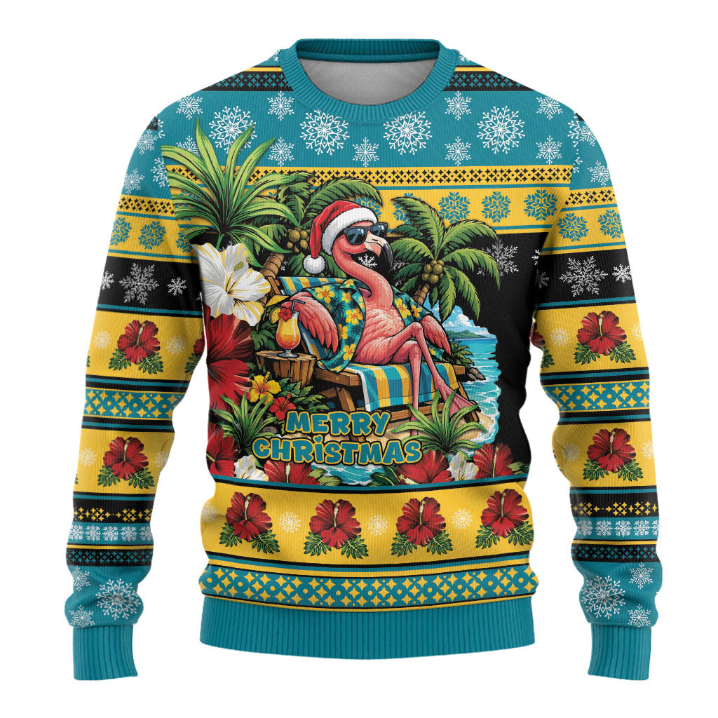 Afro-Bahamian Christmas Ugly Christmas Sweater This Flamingo Needs A Beach Retreat