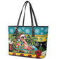 Afro-Bahamian Christmas Leather Tote Bag This Flamingo Needs A Beach Retreat
