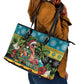 Afro-Bahamian Christmas Leather Tote Bag This Flamingo Needs A Beach Retreat