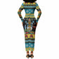 Afro-Bahamian Christmas Long Sleeve Bodycon Dress This Flamingo Needs A Beach Retreat