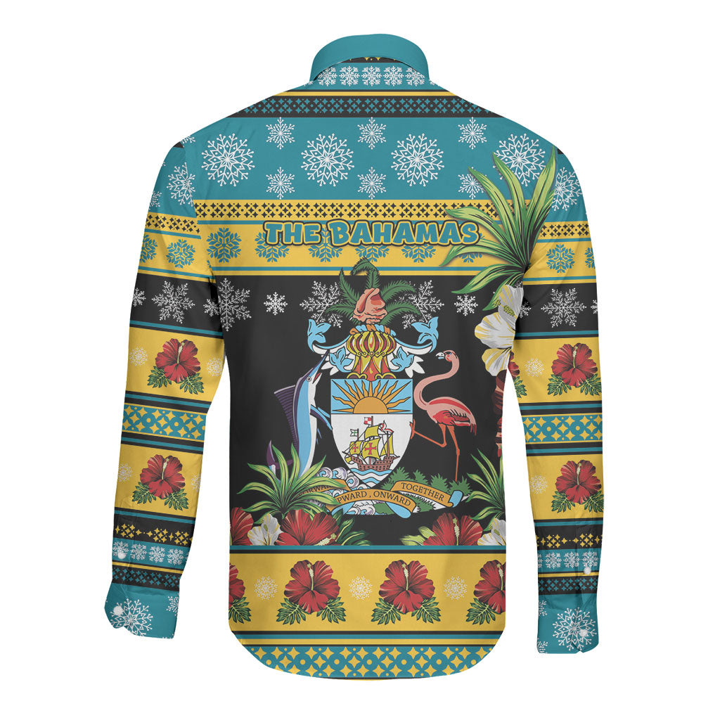 Afro-Bahamian Christmas Long Sleeve Button Shirt This Flamingo Needs A Beach Retreat