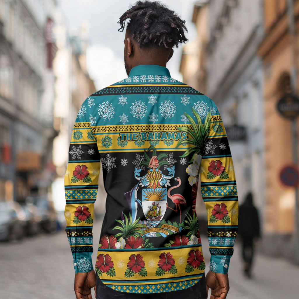 Afro-Bahamian Christmas Long Sleeve Button Shirt This Flamingo Needs A Beach Retreat