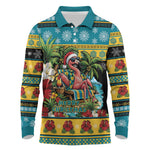 Afro-Bahamian Christmas Long Sleeve Polo Shirt This Flamingo Needs A Beach Retreat