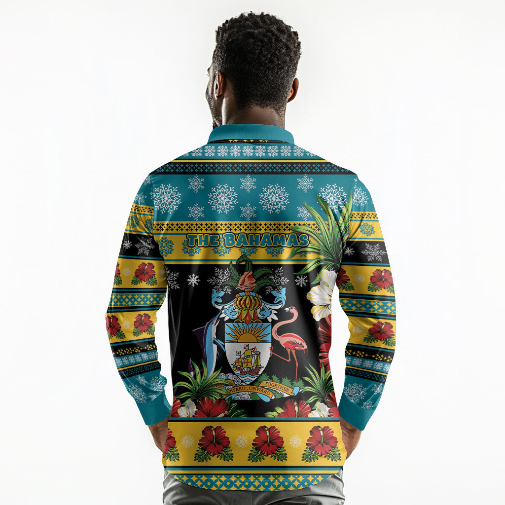 Afro-Bahamian Christmas Long Sleeve Polo Shirt This Flamingo Needs A Beach Retreat