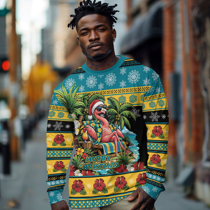Afro-Bahamian Christmas Long Sleeve Shirt This Flamingo Needs A Beach Retreat