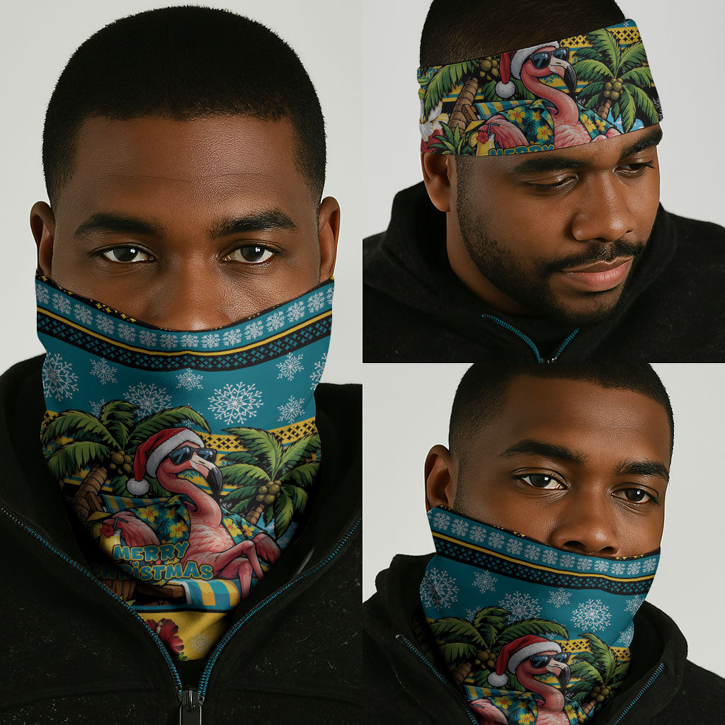 Afro-Bahamian Christmas Neck Gaiter This Flamingo Needs A Beach Retreat