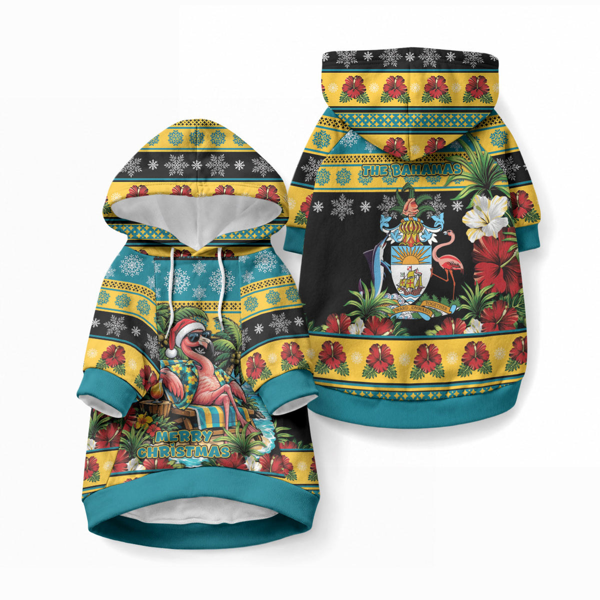 Afro-Bahamian Christmas Pet Hoodie This Flamingo Needs A Beach Retreat