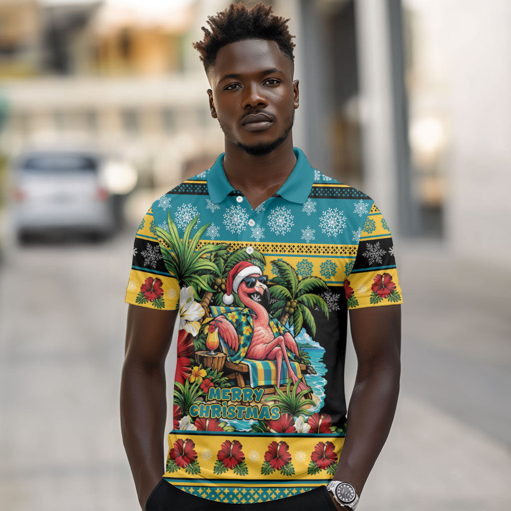 Afro-Bahamian Christmas Polo Shirt This Flamingo Needs A Beach Retreat