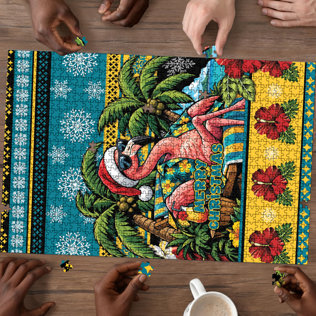 Afro-Bahamian Christmas Puzzle This Flamingo Needs A Beach Retreat