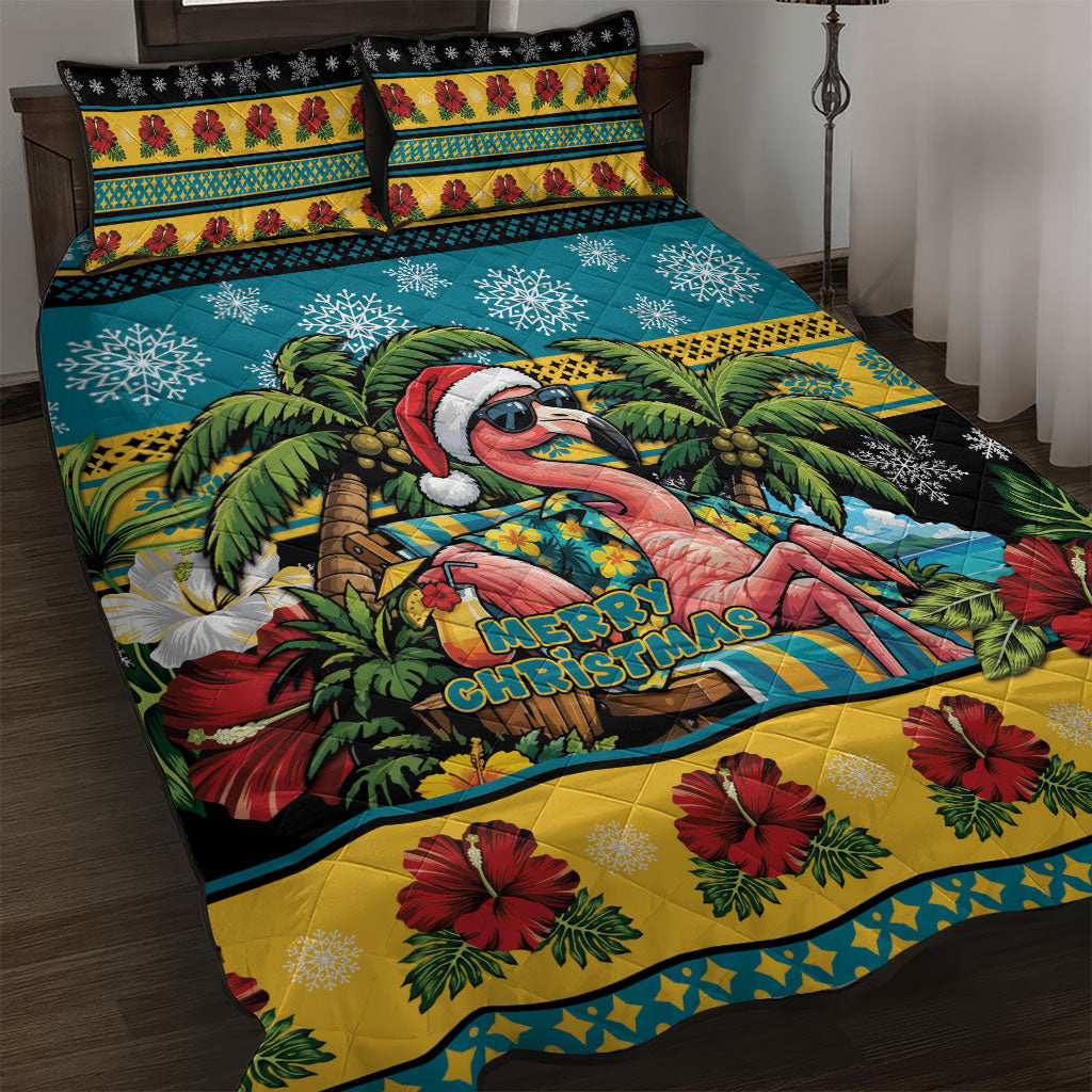 Afro-Bahamian Christmas Quilt Bed Set This Flamingo Needs A Beach Retreat
