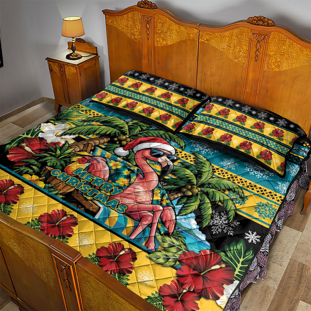 Afro-Bahamian Christmas Quilt Bed Set This Flamingo Needs A Beach Retreat