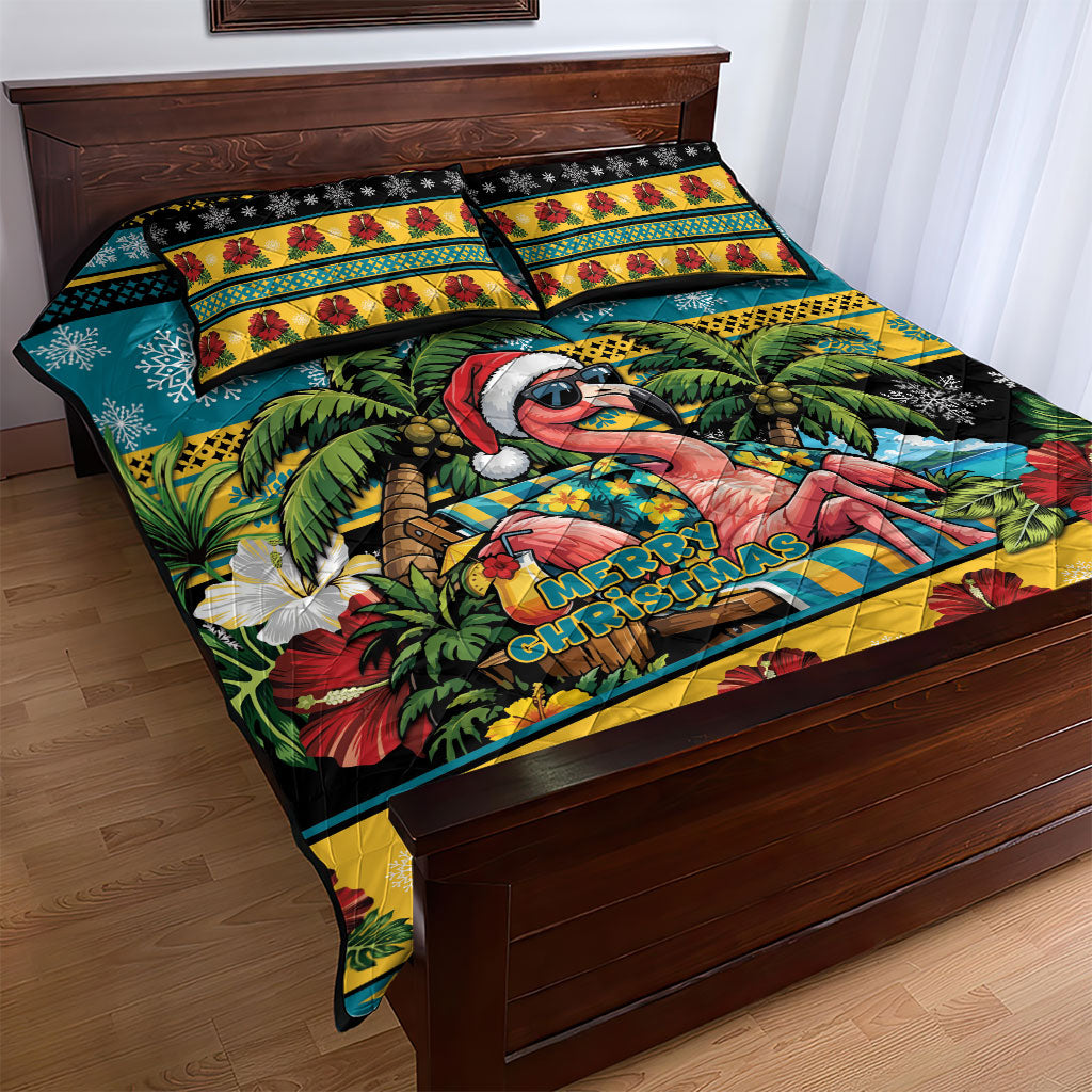 Afro-Bahamian Christmas Quilt Bed Set This Flamingo Needs A Beach Retreat