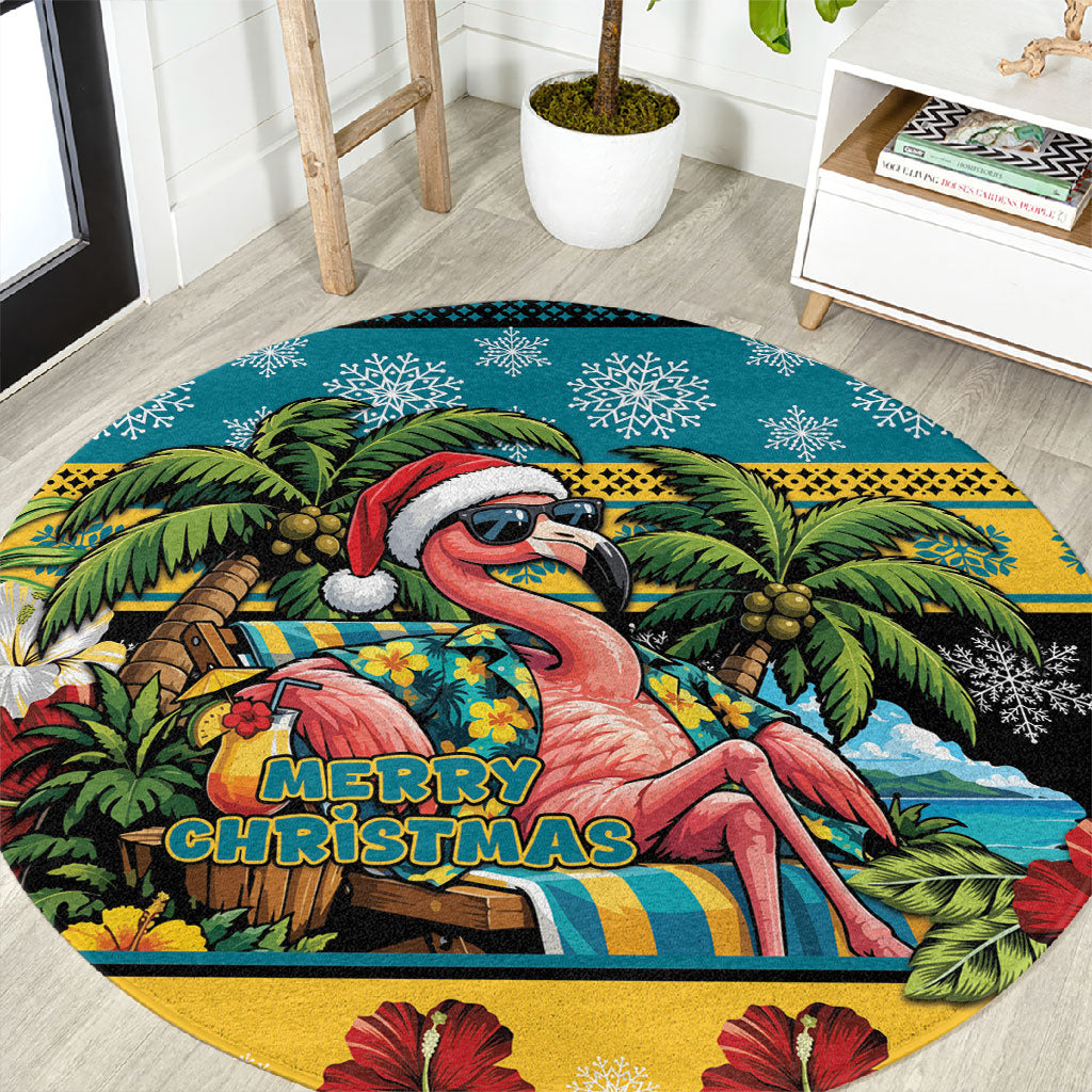 Afro-Bahamian Christmas Round Carpet This Flamingo Needs A Beach Retreat