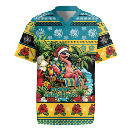 Afro-Bahamian Christmas Rugby Jersey This Flamingo Needs A Beach Retreat