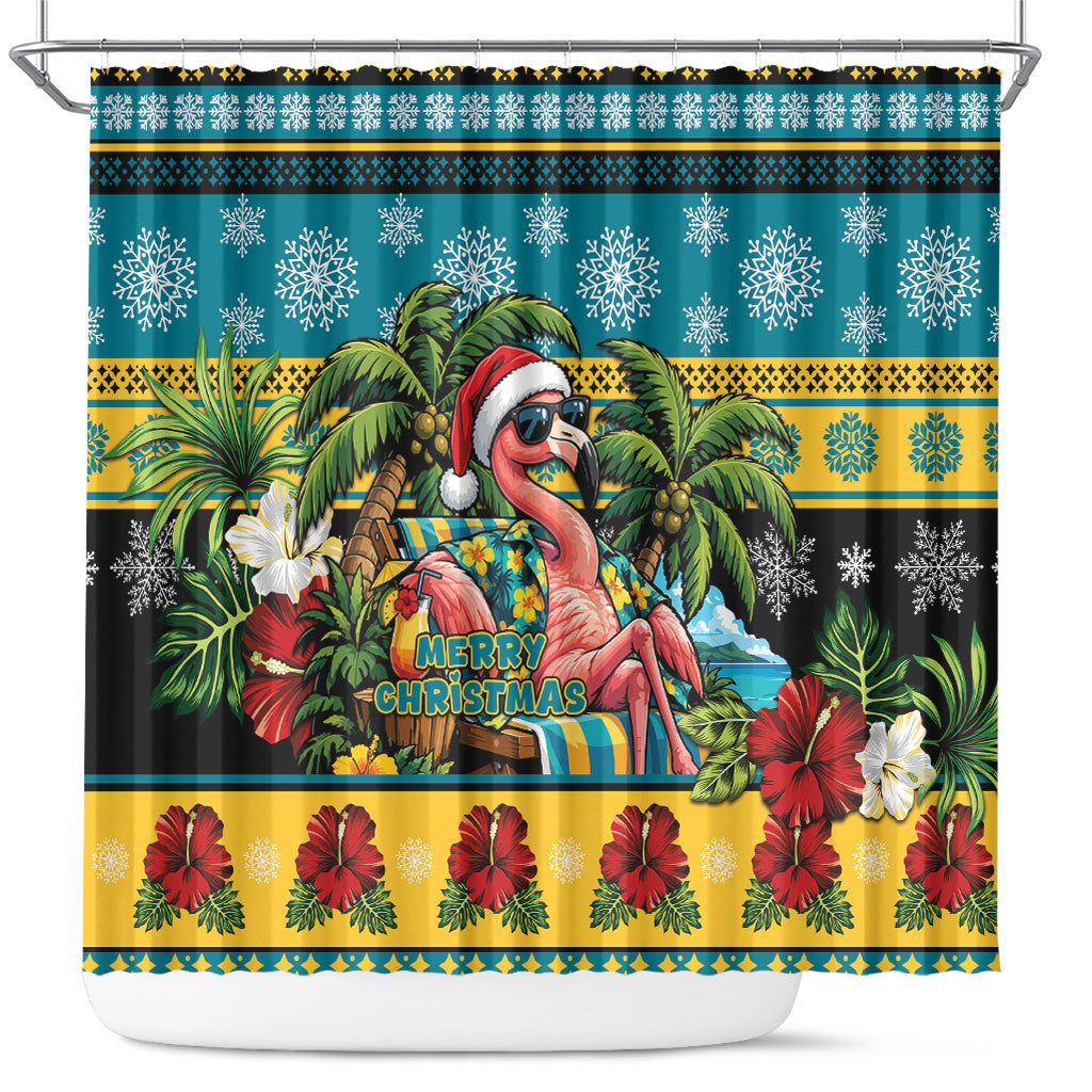Afro-Bahamian Christmas Shower Curtain This Flamingo Needs A Beach Retreat