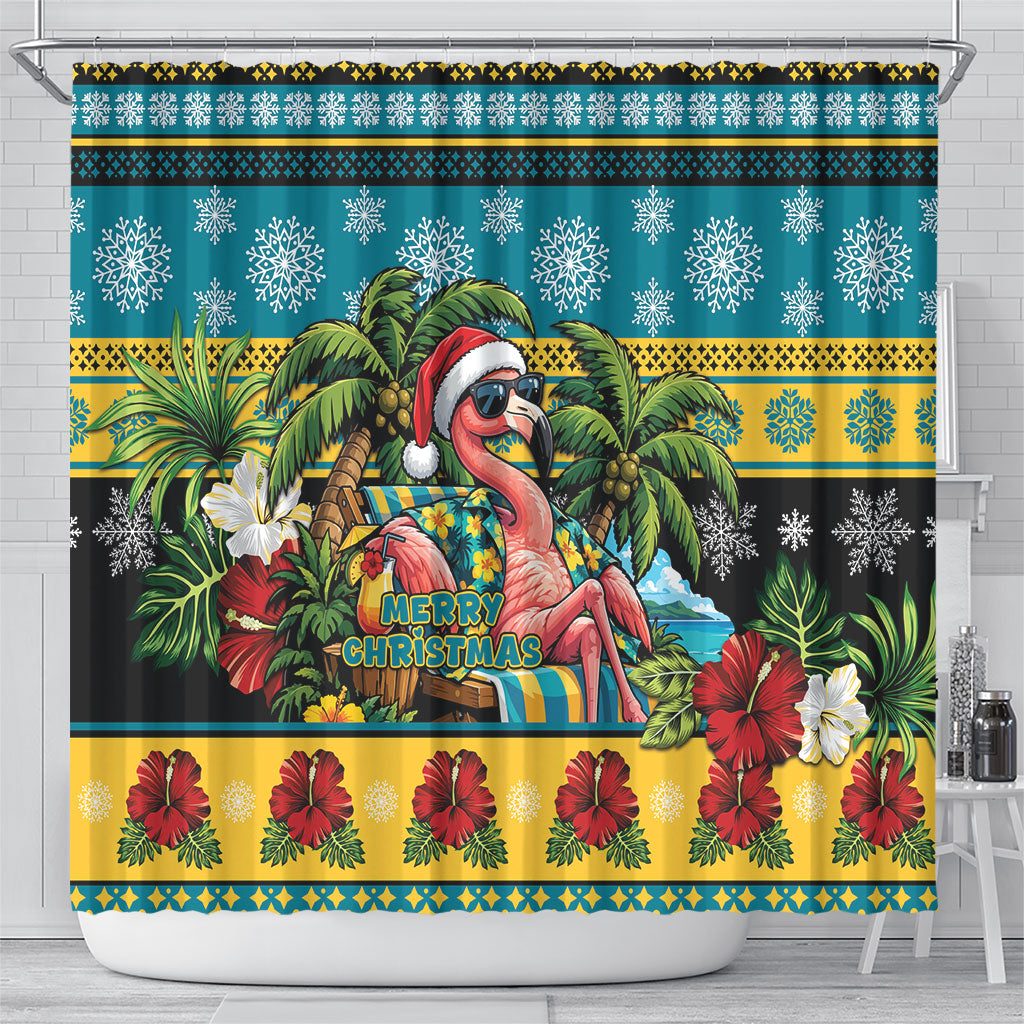 Afro-Bahamian Christmas Shower Curtain This Flamingo Needs A Beach Retreat