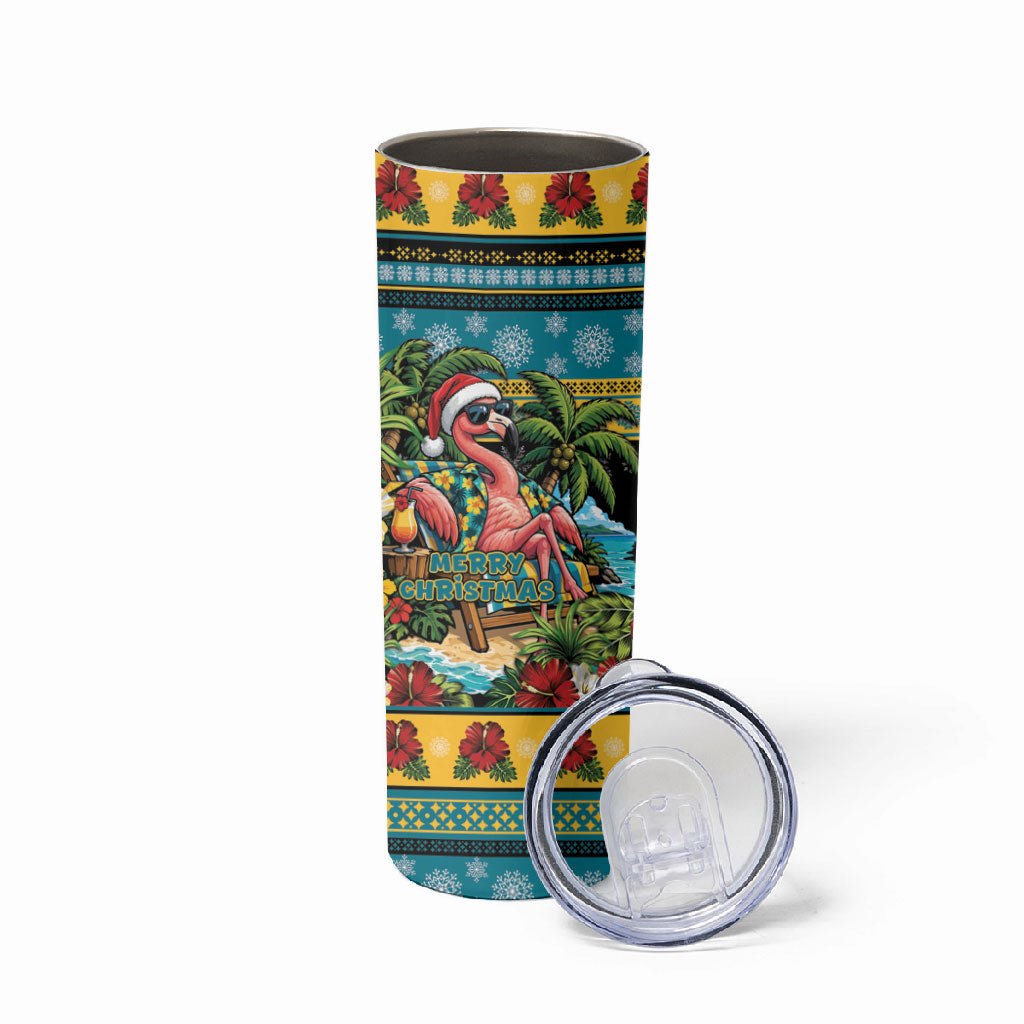 Afro-Bahamian Christmas Skinny Tumbler This Flamingo Needs A Beach Retreat