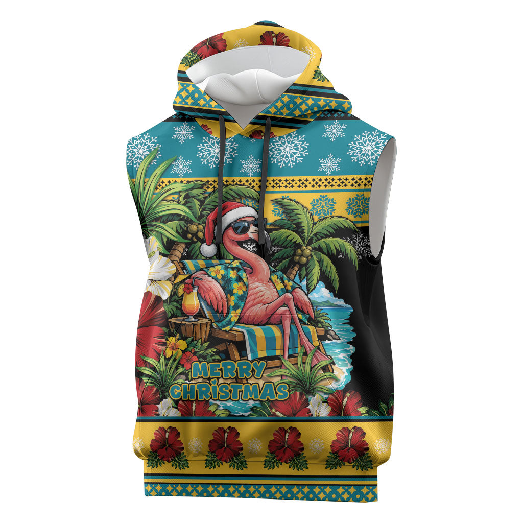 Afro-Bahamian Christmas Sleeveless Hoodie This Flamingo Needs A Beach Retreat