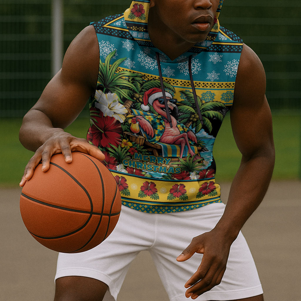 Afro-Bahamian Christmas Sleeveless Hoodie This Flamingo Needs A Beach Retreat
