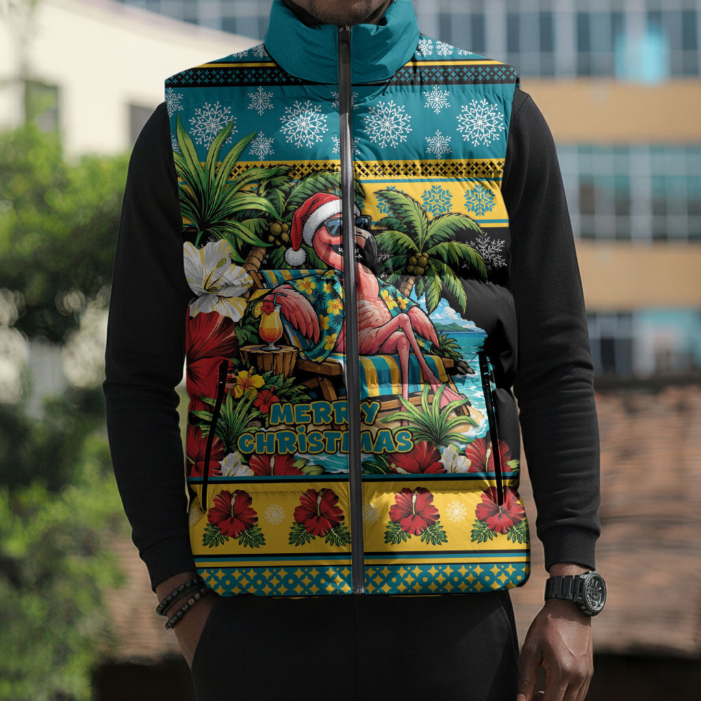 Afro-Bahamian Christmas Sleeveless Puffer Jacket This Flamingo Needs A Beach Retreat