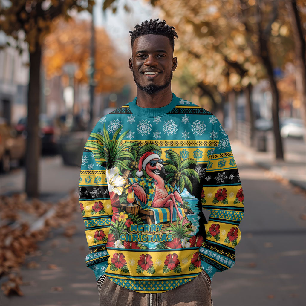 Afro-Bahamian Christmas Sweatshirt This Flamingo Needs A Beach Retreat