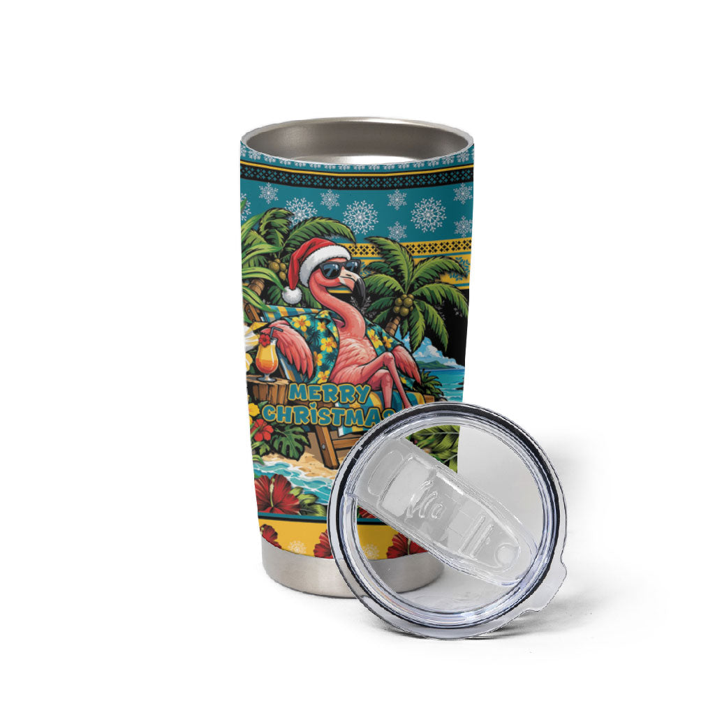 Afro-Bahamian Christmas Tumbler Cup This Flamingo Needs A Beach Retreat