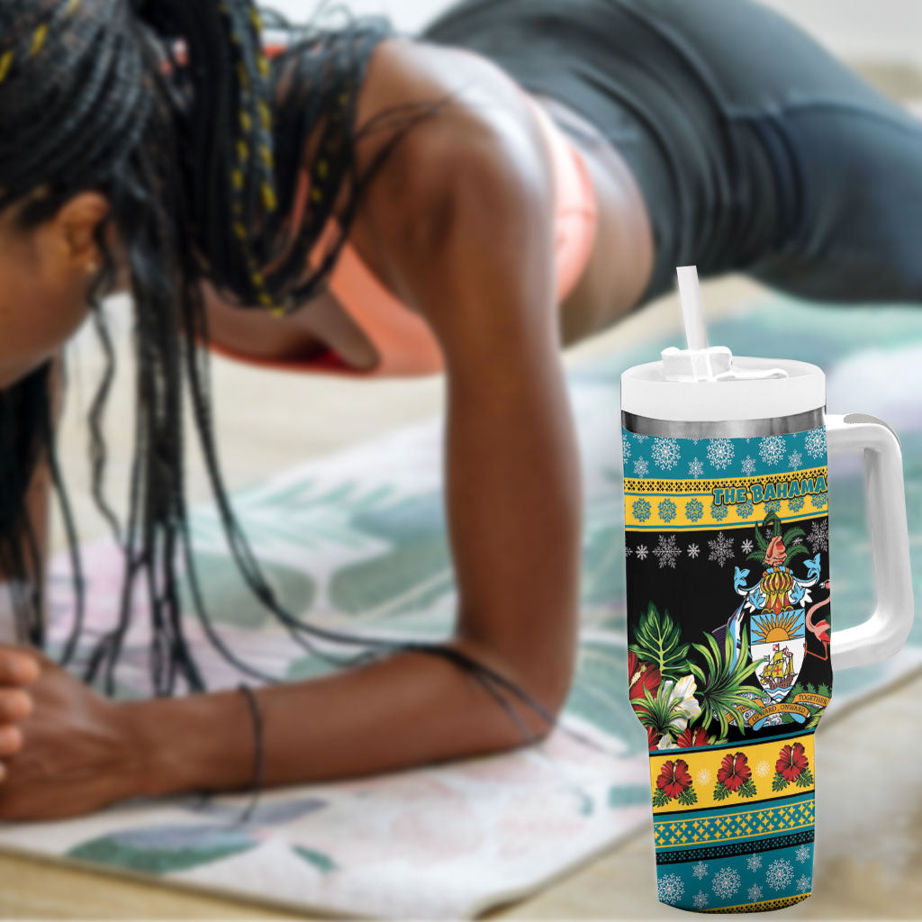 Afro-Bahamian Christmas Tumbler With Handle This Flamingo Needs A Beach Retreat