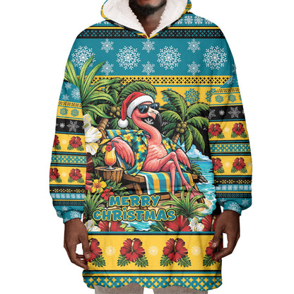 Afro-Bahamian Christmas Wearable Blanket Hoodie This Flamingo Needs A Beach Retreat