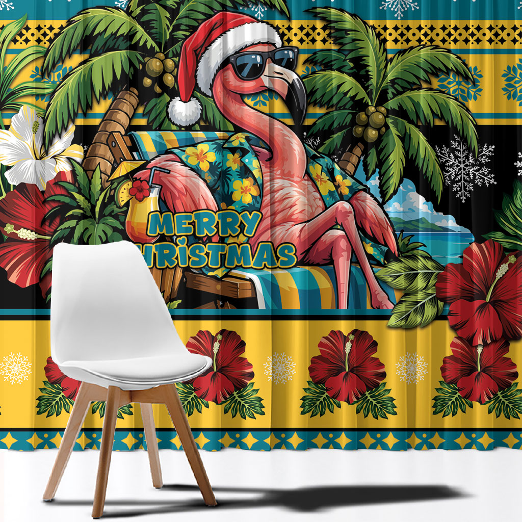 Afro-Bahamian Christmas Window Curtain This Flamingo Needs A Beach Retreat