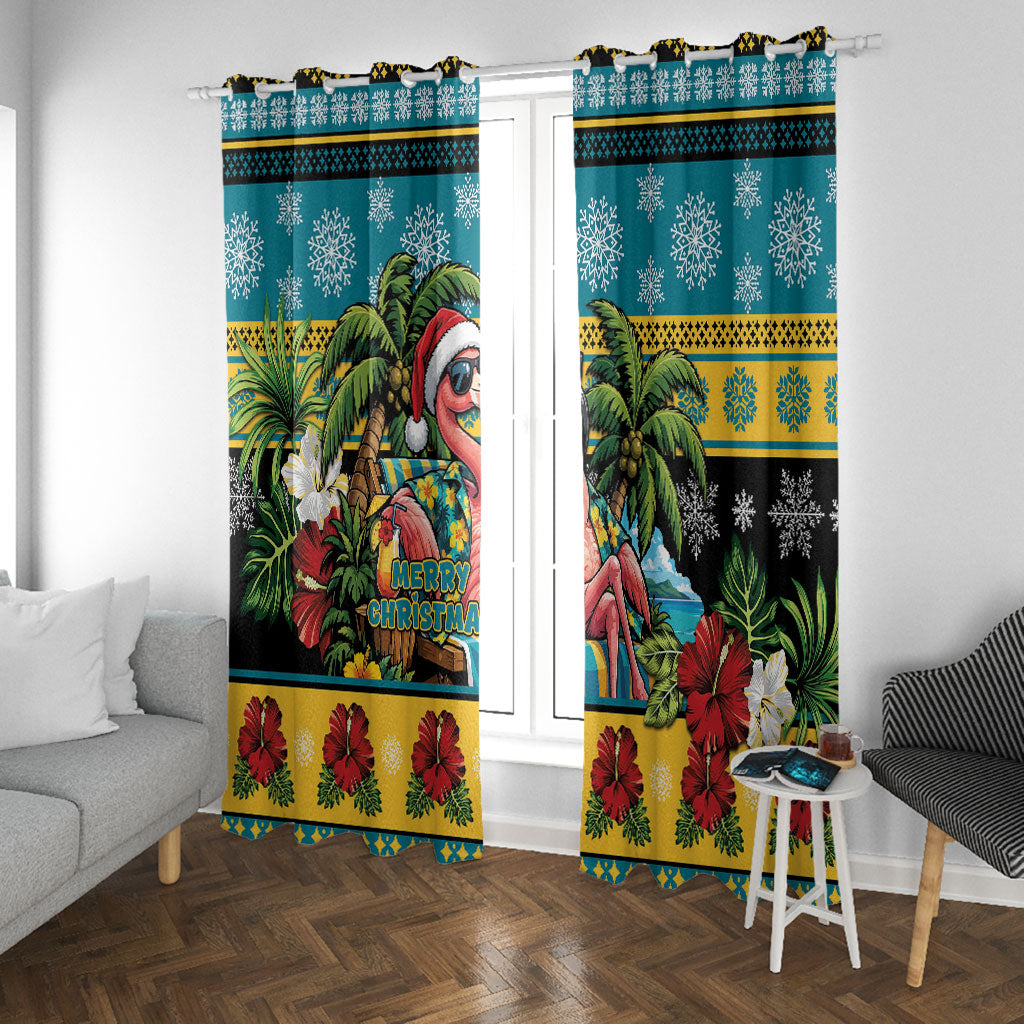 Afro-Bahamian Christmas Window Curtain This Flamingo Needs A Beach Retreat
