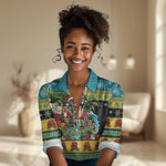 Afro-Bahamian Christmas Women Casual Shirt This Flamingo Needs A Beach Retreat