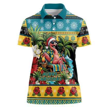 Afro-Bahamian Christmas Women Polo Shirt This Flamingo Needs A Beach Retreat